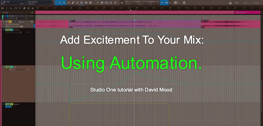 Mixing Music: Automation Studio One Tutorial with David Mood